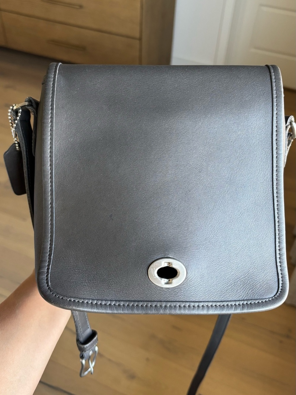 Vintage Coach Companion gray flannel 9076 crossbody bag